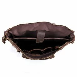 Delton Bags Sac classique en cuir marron foncé vintage -Portefeuilles Soldes 888