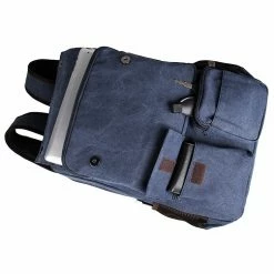 Delton Bags Sac à dos compact en denim bleu -Portefeuilles Soldes 9022K 5