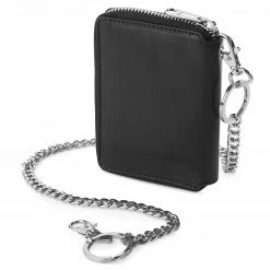 Lucleon Portefeuille en cuir noir anti-RFID Larson