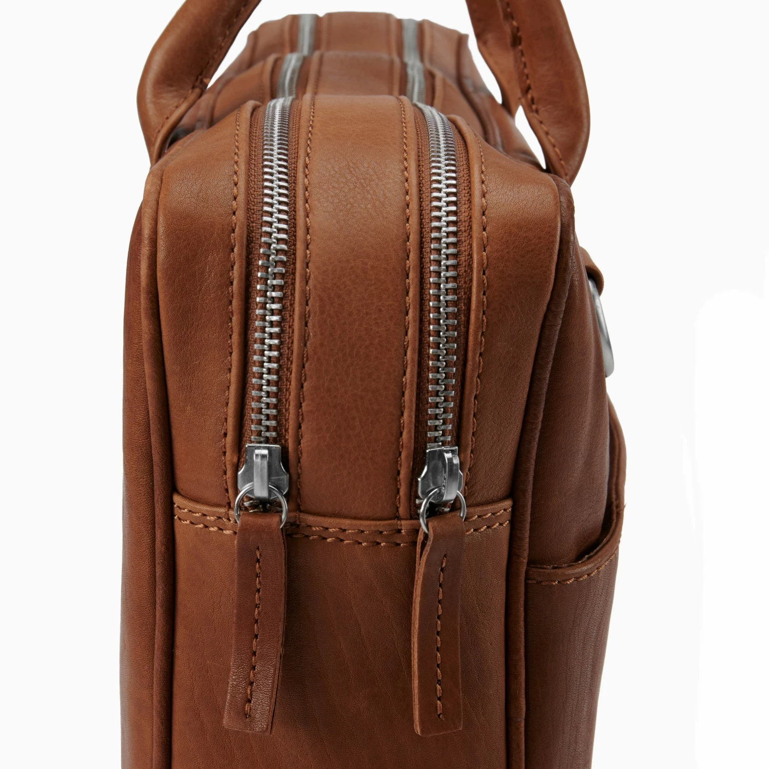 Lucleon Sac en cuir brun Cambodia Executive à double fermeture éclair 4 Lucleon Sac en cuir brun Cambodia Executive à double fermeture éclair – Image 4