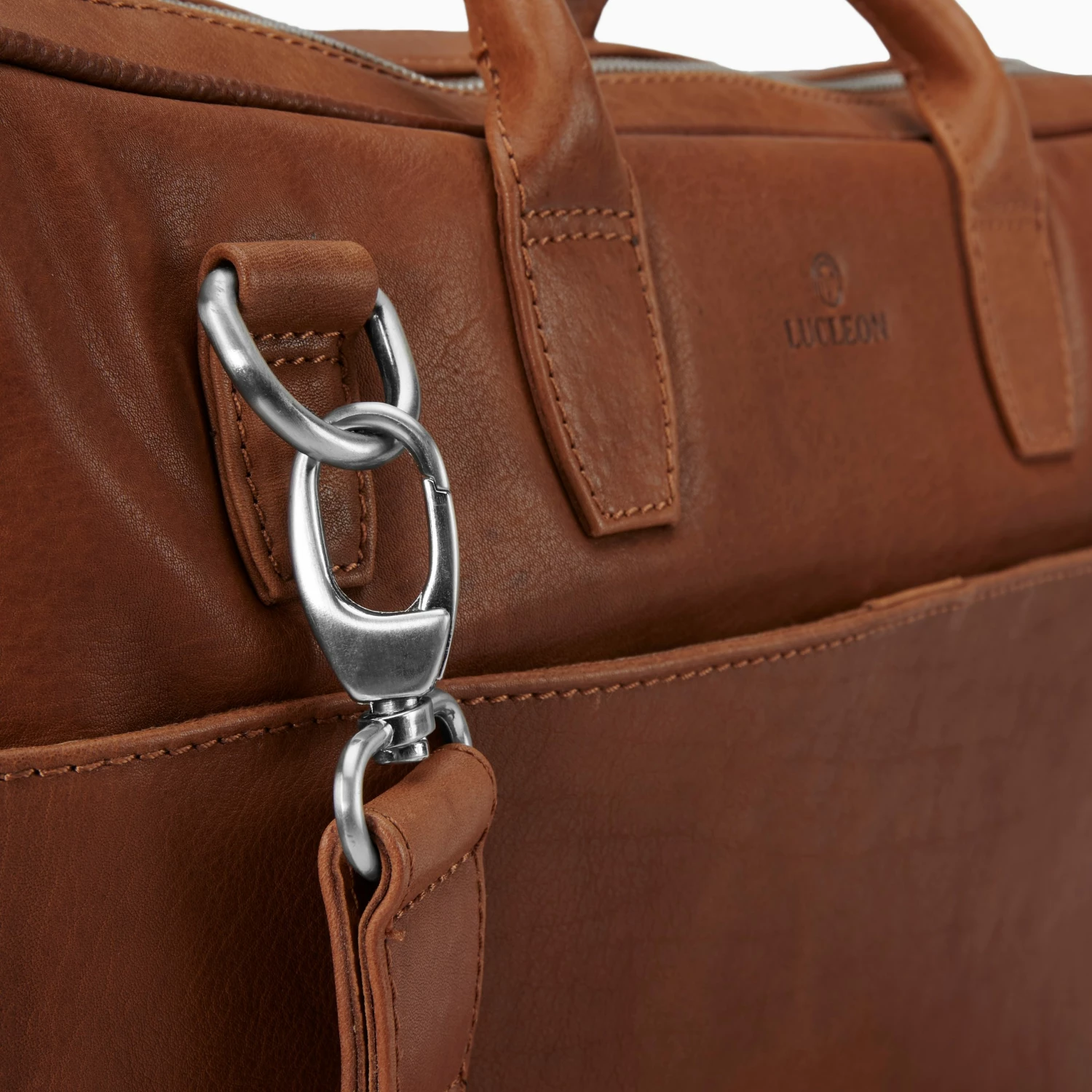Lucleon Sac en cuir brun Cambodia Executive à double fermeture éclair 6 Lucleon Sac en cuir brun Cambodia Executive à double fermeture éclair – Image 6