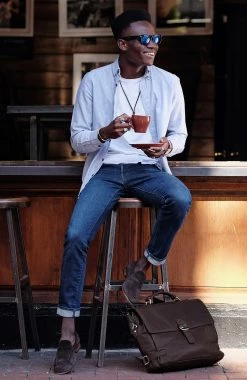 Lucleon Montreal Sacoche luxe en cuir marron foncé -Portefeuilles Soldes brown bag2