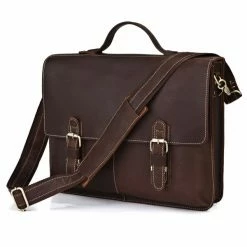 Delton Bags Sac en cuir marron foncé pour étudiant