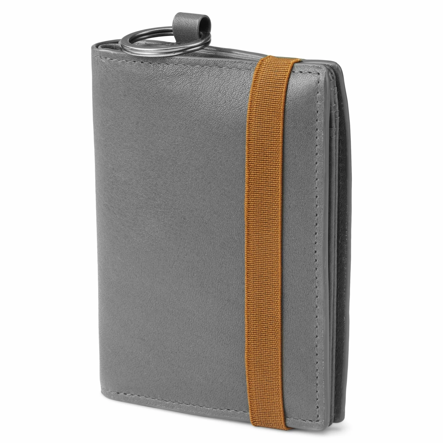 Lucleon Portefeuille en cuir gris anti-RFID avec porte-clés Lonnie 1 Lucleon Portefeuille en cuir gris anti-RFID avec porte-clés Lonnie