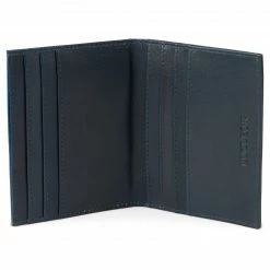 Lucleon Porte-cartes en cuir noir et bleu anti-RFID Loren -Portefeuilles Soldes lorenblk4 scaled