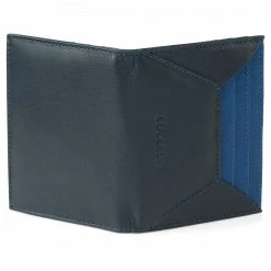 Lucleon Porte-cartes en cuir noir et bleu anti-RFID Loren -Portefeuilles Soldes lorenblk5 scaled