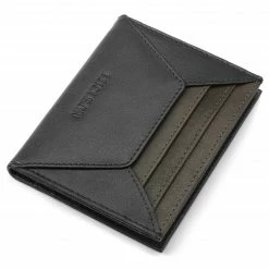 Lucleon Porte-cartes en cuir noir et brun foncé anti-RFID Lorern -Portefeuilles Soldes lorenblk db6 scaled