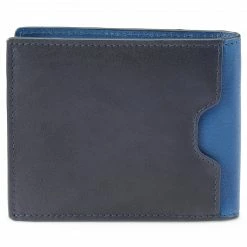 Lucleon Portefeuille en cuir bleu marine anti-RFID Lukas -Portefeuilles Soldes lukblk3 scaled