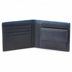 Lucleon Portefeuille en cuir bleu marine anti-RFID Lukas -Portefeuilles Soldes lukblk4 scaled
