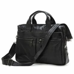 Delton Bags Sac pour ordinateur en cuir noir Mark