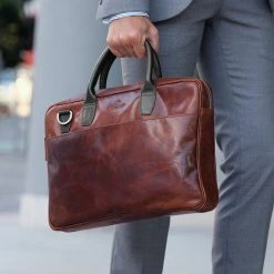 Lucleon Sac en cuir Montreal Slim Executive havane et noir pour ordinateur 13 pouces 8 Lucleon Sac en cuir Montreal Slim Executive havane et noir pour ordinateur 13 pouces -Portefeuilles Soldes montreal slim 13 executive tan black leather bag scaled