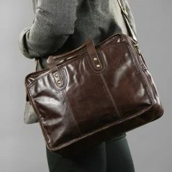 Delton Bags Porte-documents en cuir marron foncé -Portefeuilles Soldes rst megashoot bags 12477 2 scaled