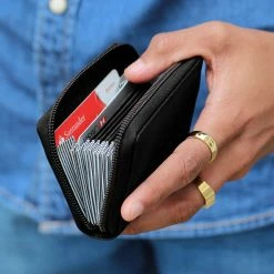 Lucleon Porte-cartes en cuir noir California -Portefeuilles Soldes sort california l derkortholder scaled